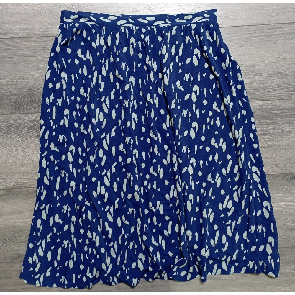 Nine West Skirt Adult Womens Large Blue Pattern A-Line Spring Summer